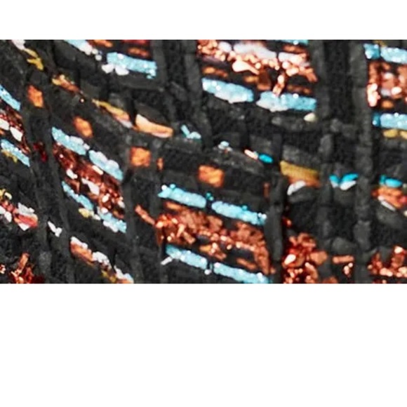 Smythe Metallic Tweed Multicolor Notch Collar Cropped Boxy Jacket Size - Picture 8 of 8